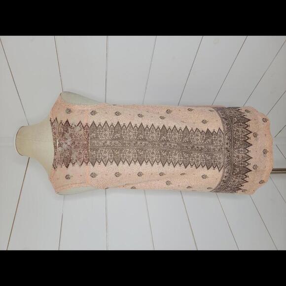 NWT Vocal pink & brown lace & bead embellishments tunic tank - Picture 3 of 5